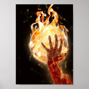 Basketball on Fire Value Poster Paper (Matte)