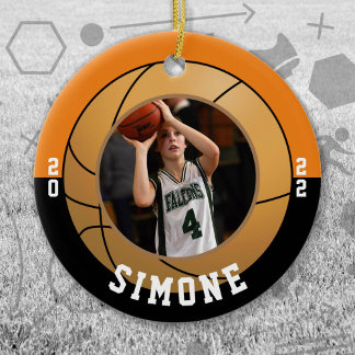 Basketball Orange Black Team Colours Ceramic Ornament
