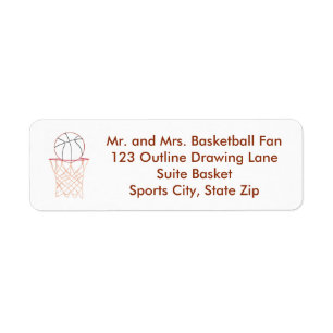 Basketball Outline Drawing Address Labels