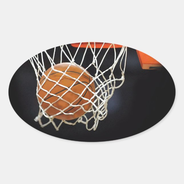 Basketball Oval Sticker (Front)