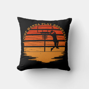 Basketball palyer with funny sayings throw pillow