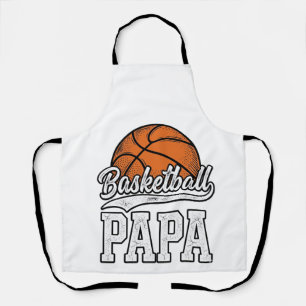 Basketball Papa Vintage Engraving Shirt Design_1 Apron