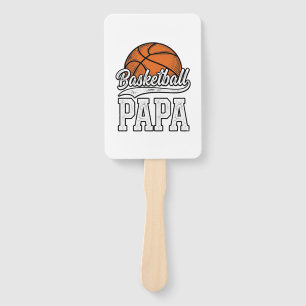 Basketball Papa Vintage Engraving Shirt Design_1 Hand Fan