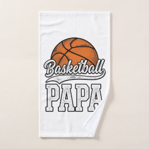 Basketball Papa Vintage Engraving Shirt Design_1 Hand Towel