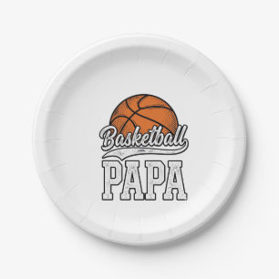 Basketball Papa Vintage Engraving Shirt Design_1 Paper Plate