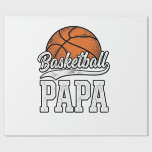 Basketball Papa Vintage Engraving Shirt Design_1 Wrapping Paper