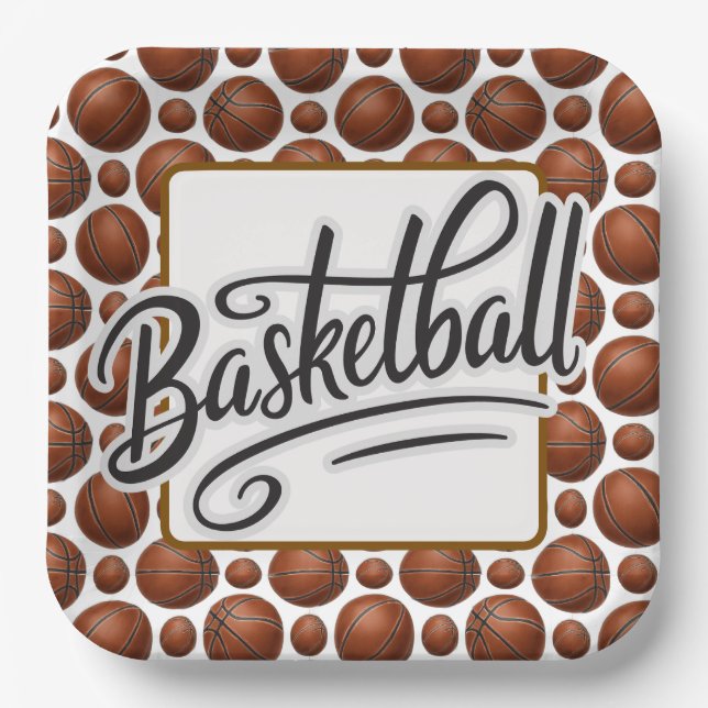 Basketball  paper plate (Front)