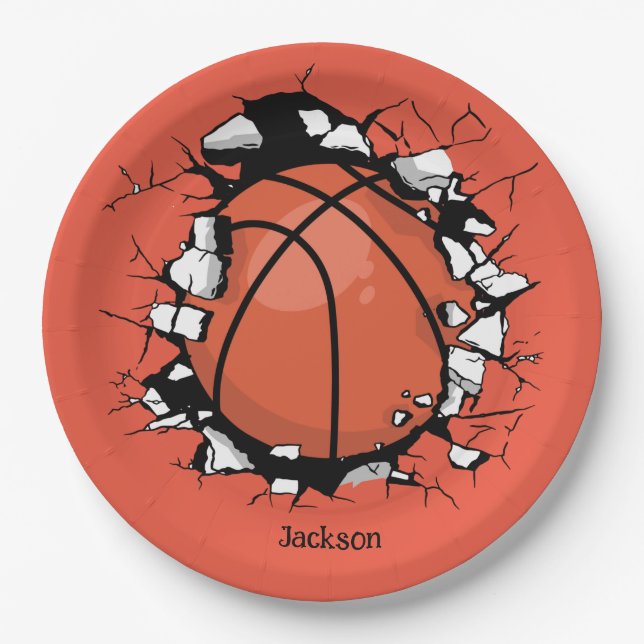 Basketball  paper plate (Front)