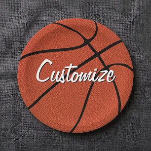 Basketball Party / Banquet Custom Team Name Sports Paper Plate