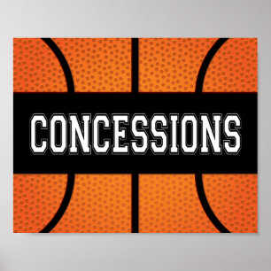 Basketball Party CONCESSIONS Sign Print