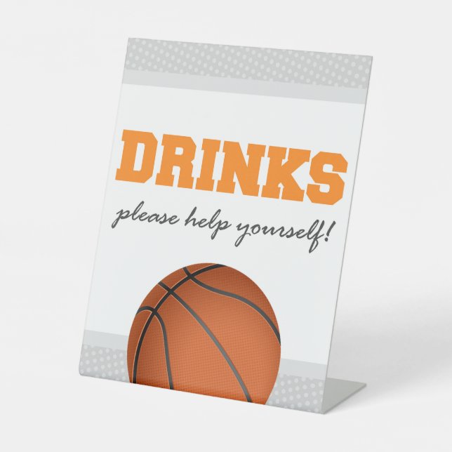 Basketball Party Drink Sign for Birthday or Shower (Front)