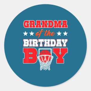 Basketball Party Grandma Birthday Balle Classic Round Sticker