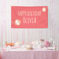 Basketball Party Illustrated Custom Banner