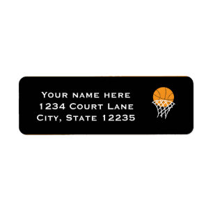Basketball Party Invitation Card Address Label