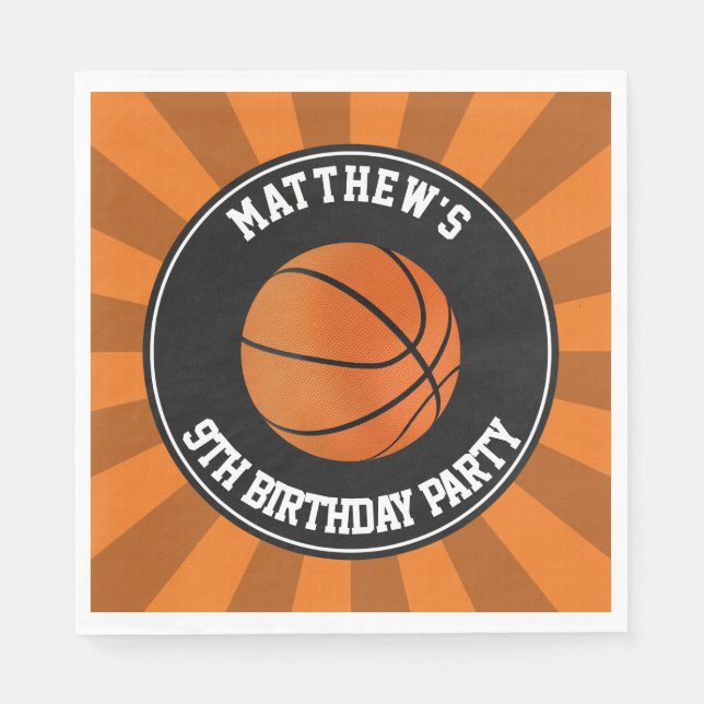 Basketball Party Paper Luncheon Napkins (Front)