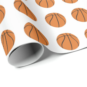 Basketball Pattern   Any Background Color Wrapping Paper