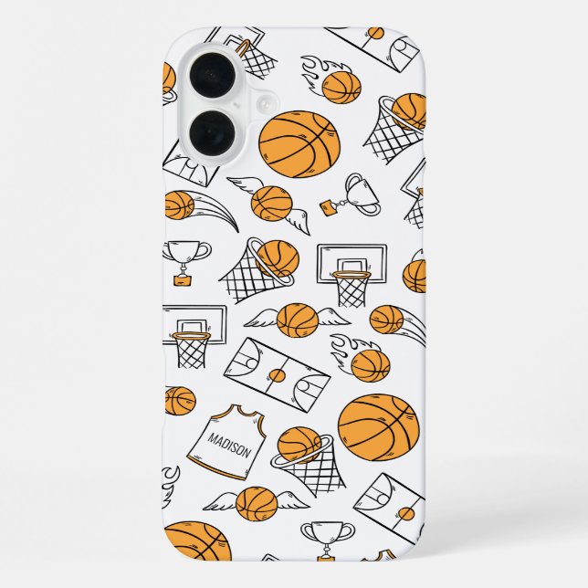 Basketball Pattern custom name phone cases (Back)
