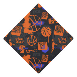 Basketball Pattern Graduation Cap Topper