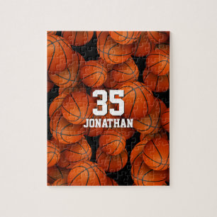 Basketball pattern jigsaw puzzle for boys or girls