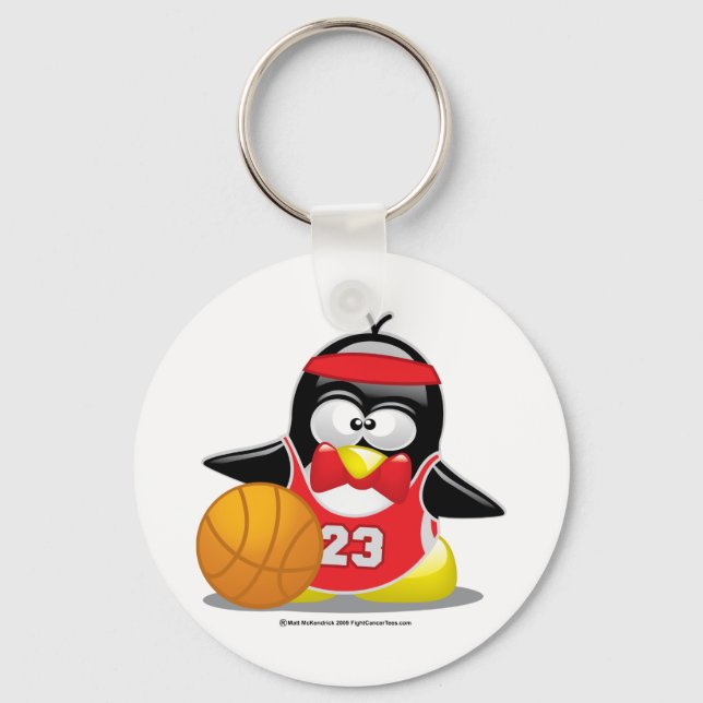 Basketball Penguin Keychain (Front)