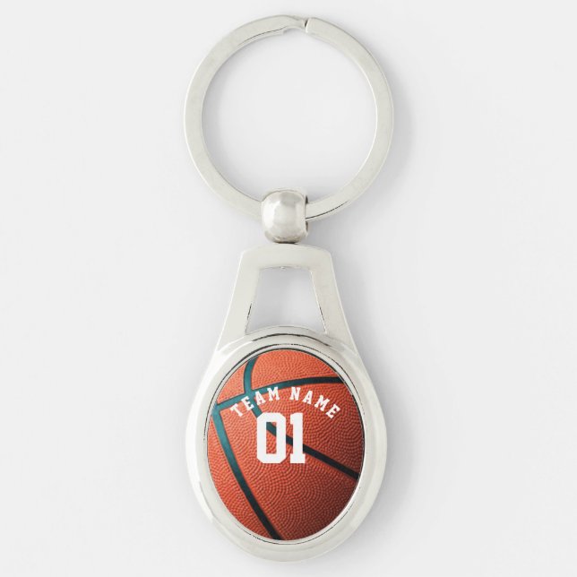 BASKETBALL PERSONALISED Name KEYCHAIN (Front)