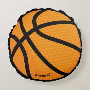 Basketball personalised name round pillow
