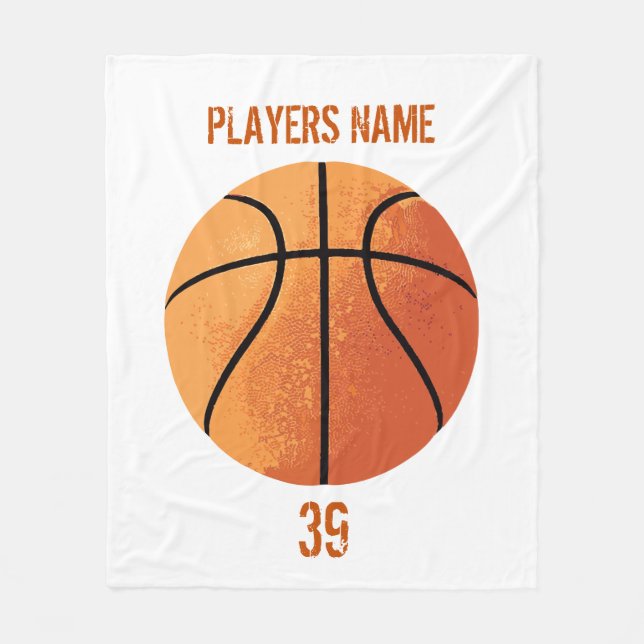 Basketball (Personalizable) Fleece Blanket (Front)