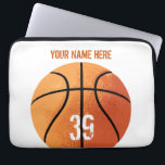 Basketball (Personalizable) Laptop Sleeve<br><div class="desc">A straight-forward basketball design for ballers everywhere,  from eBrushDesign.</div>