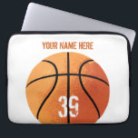 Basketball (Personalizable) Laptop Sleeve<br><div class="desc">A straight-forward basketball design for ballers everywhere,  from eBrushDesign.</div>