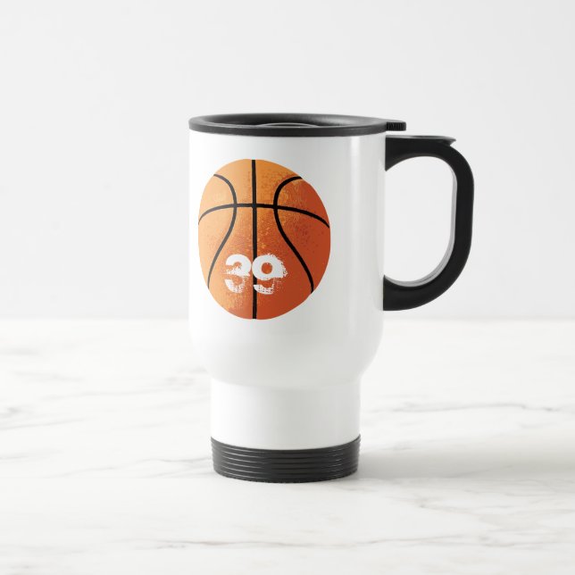 Basketball (Personalizable) Travel Mug (Right)
