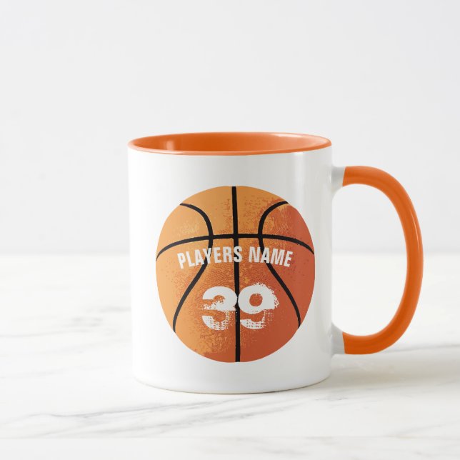 Basketball (Personalizable) Two-Tone Coffee Mug (Right)