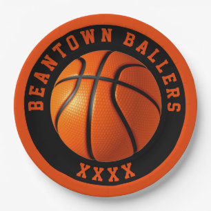 Basketball Personalize Paper Plate