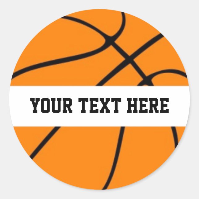 Basketball Personalized  Classic Round Sticker (Front)