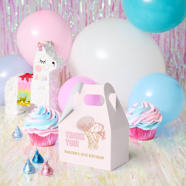 Basketball Personalized Girl Birthday Favor Box (Party)