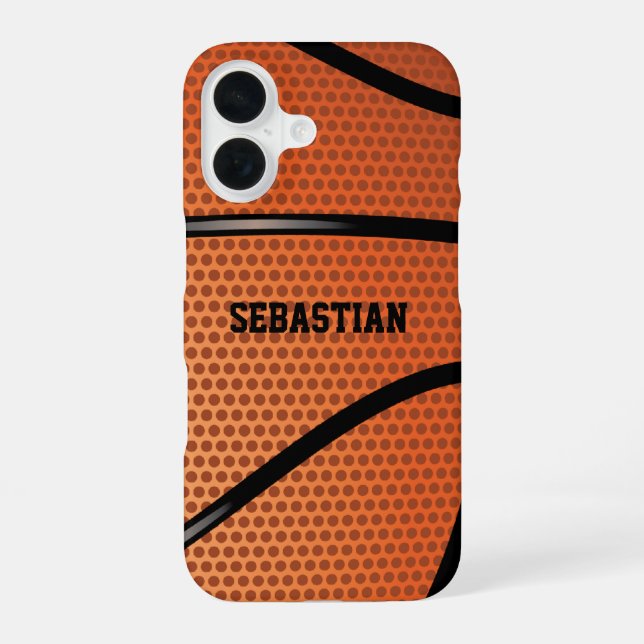 Basketball Personalized iPhone 16 Case (Back)