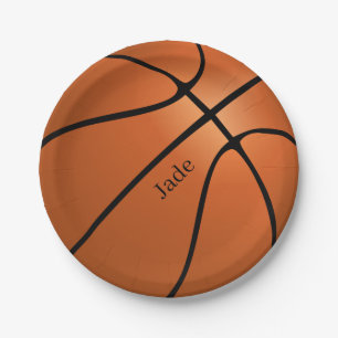 Basketball Personalized Name Birthday Paper Plate