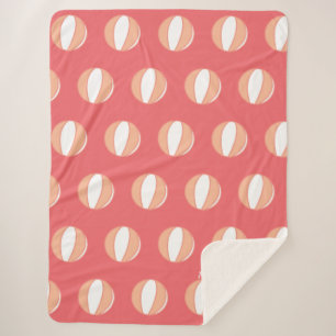 Basketball Personalized Name Coral White Custom Sherpa Blanket