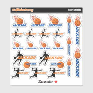 Basketball Personalized Name Labels   School