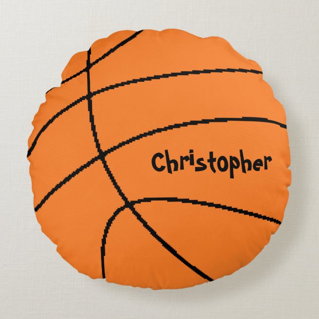 Basketball Personalized Round Pillow (Front)