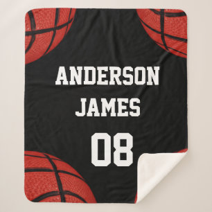 Basketball Personalized  with name and number Sherpa Blanket