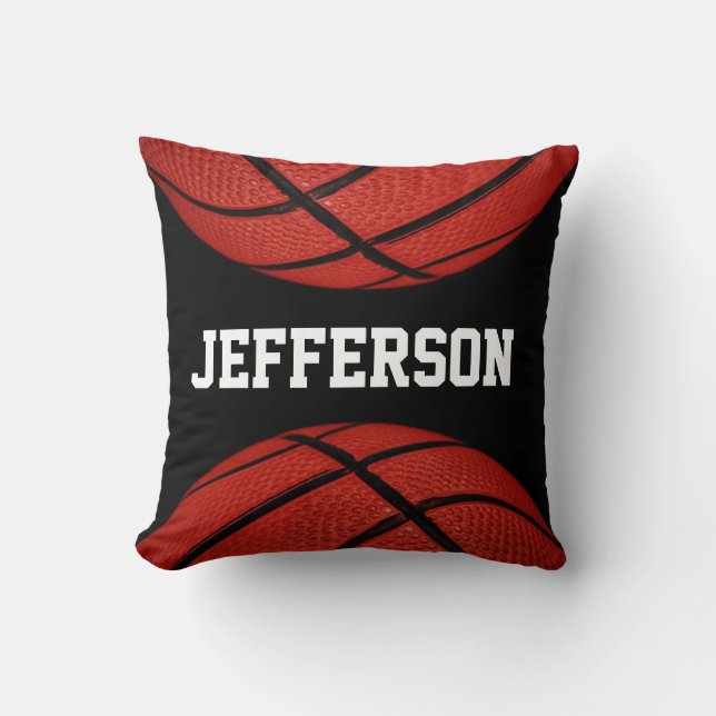 Basketball Personalized with name Throw Pillow (Front)