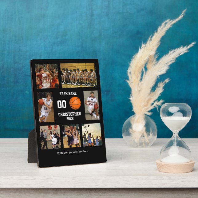 Basketball Photo Collage Player Personalized  Plaque (Side)