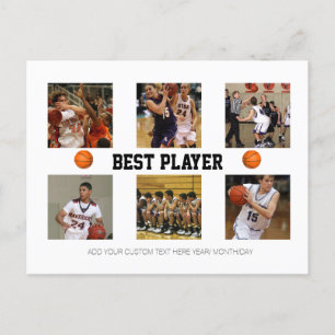 Basketball photo collage template Photo Block Postcard