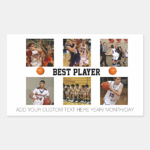 Basketball photo collage template Photo Block Sticker