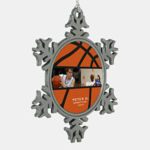 Basketball Photo Snowflake Ornament - Personalized