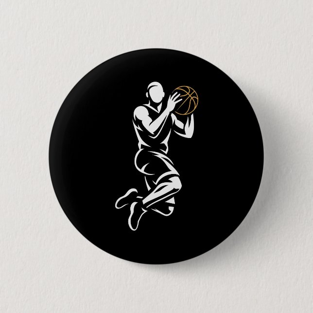 Basketball Player  2 Inch Round Button (Front)