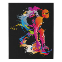 Basketball Player Abstract Canvas Artwork