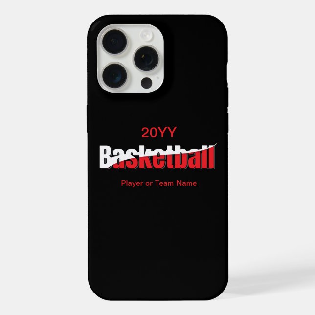 Basketball Player Abstract Swish - Word Art iPhone Case (Back)