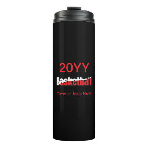 Basketball Player Abstract Swish - Word Art Thermal Tumbler