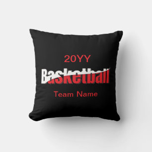 Basketball Player Abstract Swish - Word Art Throw Pillow
